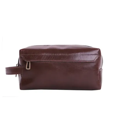 Necessaire retangular em couro