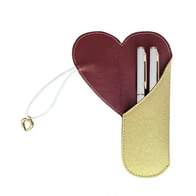 PORTA-CANETAS EM COURO PERSONALIZADO - aberto