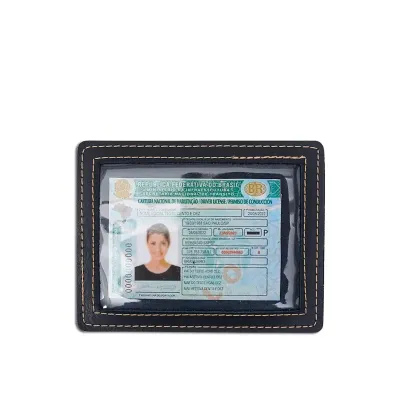 Porta-documento com abertura e visor em pvc cristal