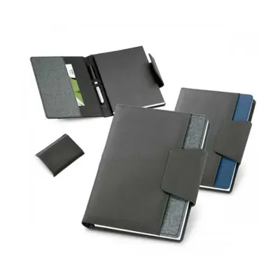 Caderno com capa em couro sintético personalizado