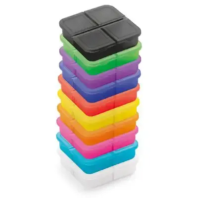 Porta comprimidos quadrado em várias cores 
