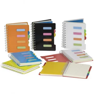 Caderno pequeno com divisórias - várias cores