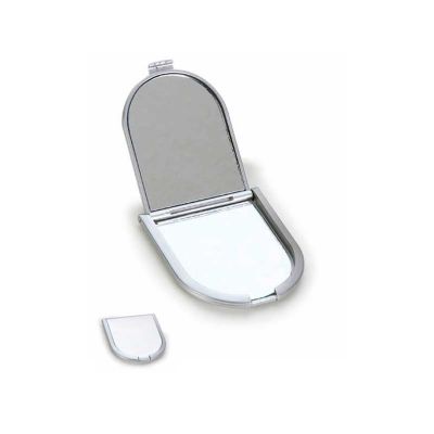 Espelho personalizado de bolso em plástico metalizado resistente.