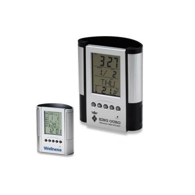 PORTA CANETAS COM RELÓGIO PROMOCIONAL