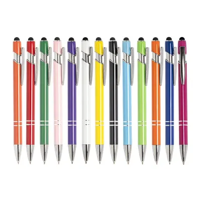 Caneta Metálica Touchscreen, em várias cores