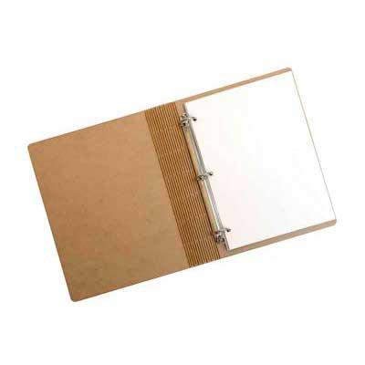 Caderno com capa em madeira papel reciclado 80 folhas