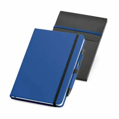 Kit de Caderno e Caneta Azul