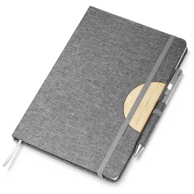 Caderneta com suporte para celular cinza