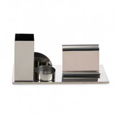 Kit Escritório Em Inox 4 em 1