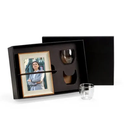 Kit Porta Retrato E Copos - 3 Pçs