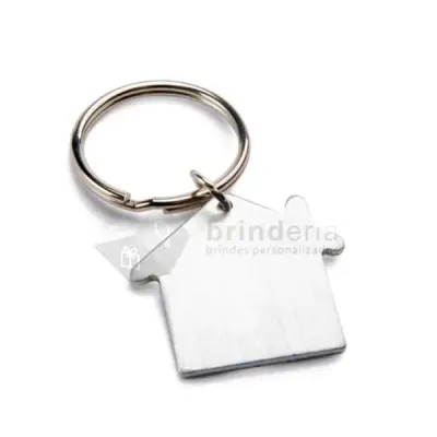 Chaveiro casa. Alumínio. 38 x 35 x 2 mm