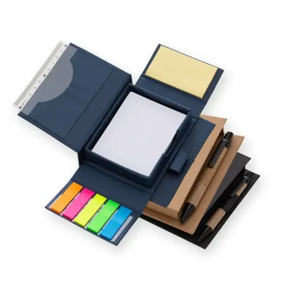 Bloco de Anotações com Caneta e Autoadesivo