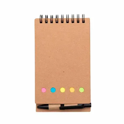 Bloco de Anotações com Caneta e Autoadesivo