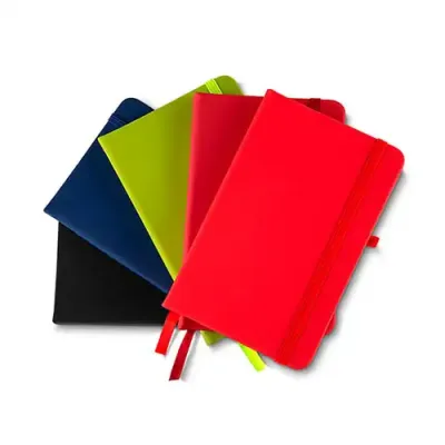 Caderno com elástico e marcador de página