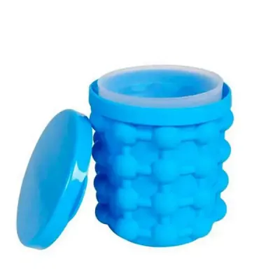 Cooler azul para Garrafa de Bebida em Silicone