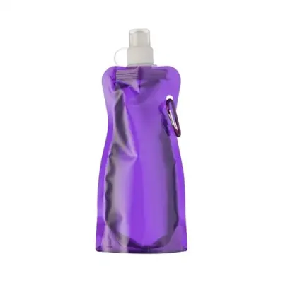 Squeeze dobrável 480ml colorido acinturado com mosquetão