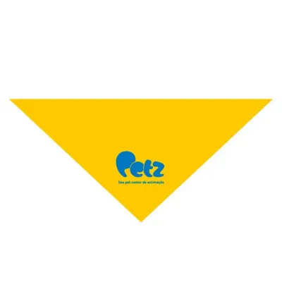 Bandana para pet amarela com o logo de sua empresa