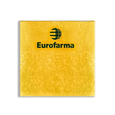 Toalha de banho personalizada amarela com logo