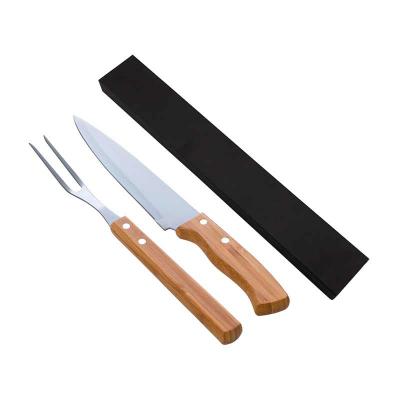 Kit churrasco com faca e garfo em bambu/aço inox. Disponível com faca de 7“ (XTU4132) e com faca ...