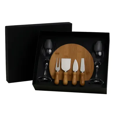 Kit queijo e vinho embalagem preta