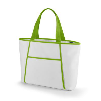 Sacola térmica com alça e detalhes em verde
