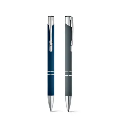 Esferográfica em alumínio com emborrachado