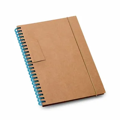 Caderno capa dura espiral azul