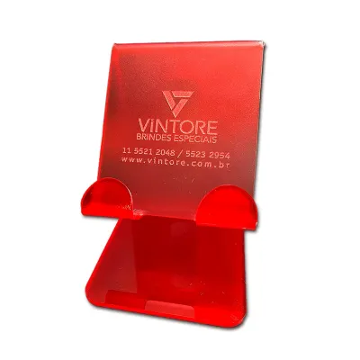 Suporte de mesa para Celular em Acrílico Vermelho