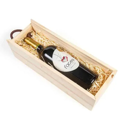 Kit vinho na caixa de madeira
