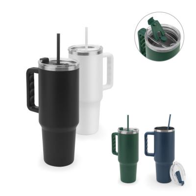Copo de viagem de grande dimensão Composto em aço inox 91% reciclado, com parede dupla isolada a ...
