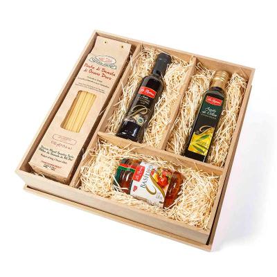 Amélio Presentes - Kit Gourmet com massa especial italiana, molho vermelho, azeite extra virgem e vinagre balsâmico