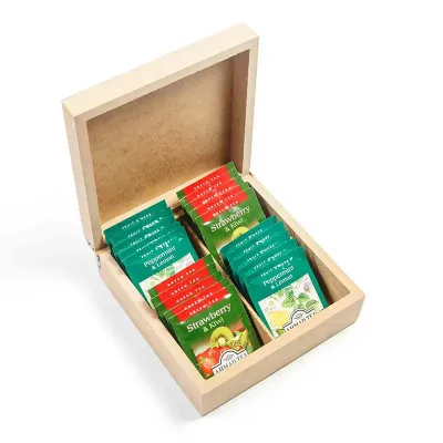 Kit com chá gourmet em caixa de MDF