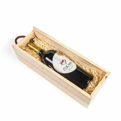 Kit Vinho na caixa de pinus
