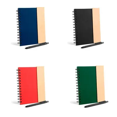 Caderno de anotações com opção de cores