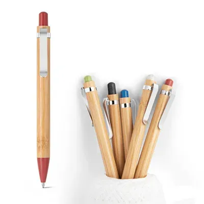 Caneta de bambu - opção de cores