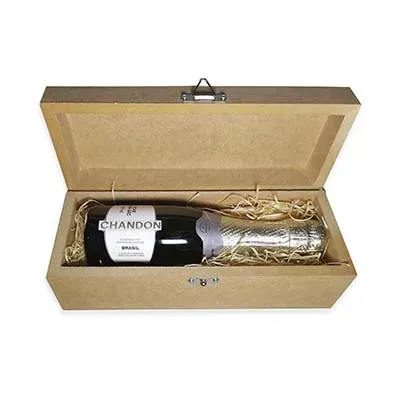 Kit espumante na caixa de MDF