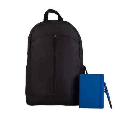 Kit com mochila, caderneta e caneta