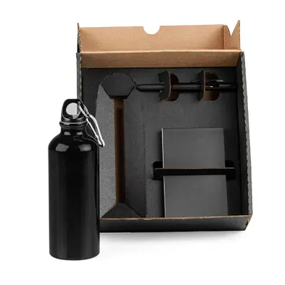 Kit 3 peças com squeeze, caneta e bloco