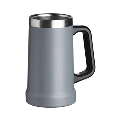 Caneca térmica de inox com pegador plástico