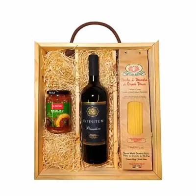 Kit gourmet massa especial italiana molho e vinho