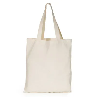 Sacola de algodão com alças costuradas