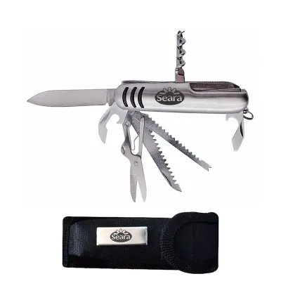 Canivete 11 funções com bainha de nylon