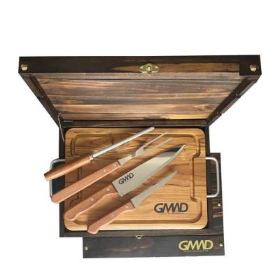 Kit churrasco 06 peças em estojo de madeira KE934