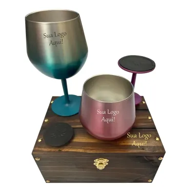 Kit taças térmicas 2 em 1 com fundo prismático e base destacável