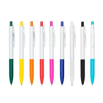 Caneta Plástica 401C, várias cores