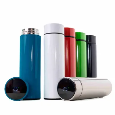 Garrafa Inox 450 ml com Display LED - várias cores