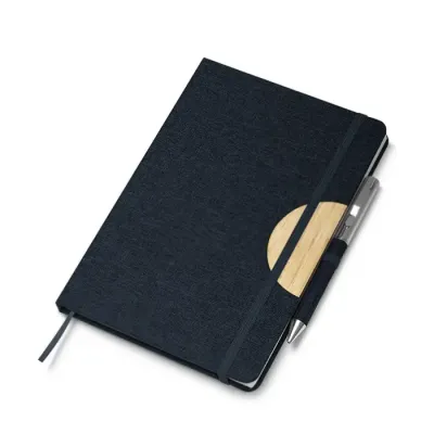 Caderneta com capa dura em RPET Azul