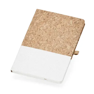 Caderneta A5 Cortiça com detalhe branco