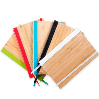 Caderneta em bambu pautada - cores
