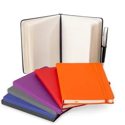 Caderneta Emborrachada com Porta Caneta - opções de cores
